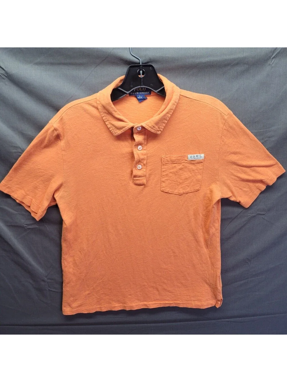 Ralph Lauren Polo Shirt Boys Sz Large Orange U.S.R.L Short Sleeve Youth